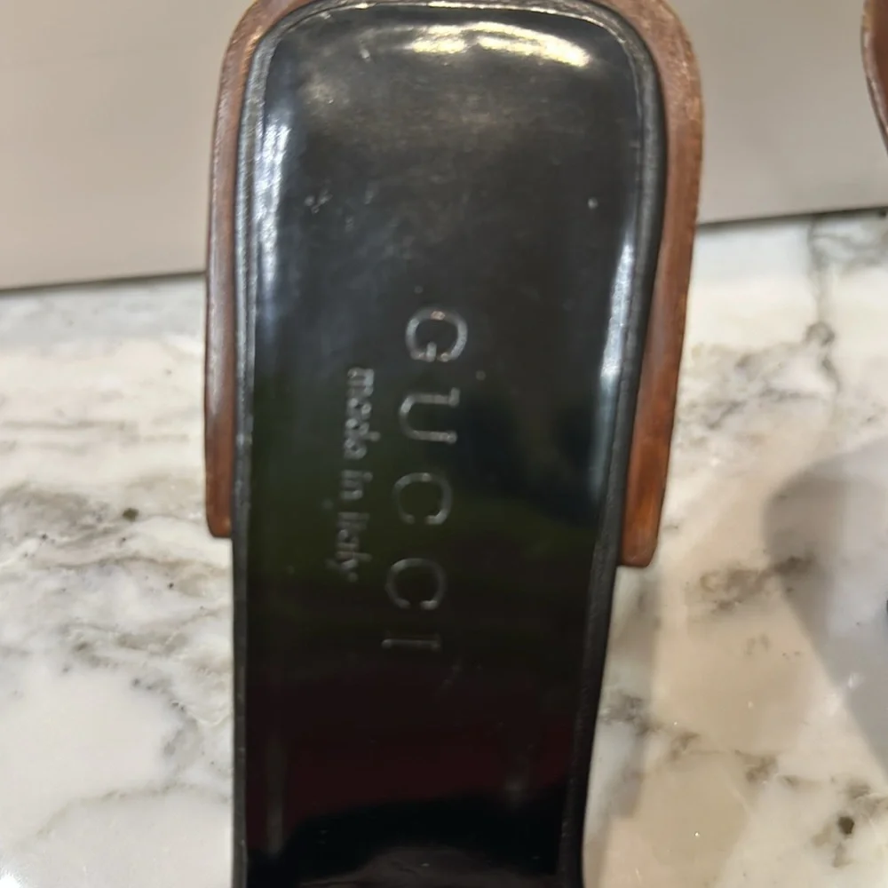 Gucci blk monogram high heel mule size 81/2 - Picture 8 of 8